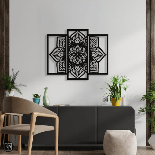 NR Dizayn | Flower Motif Decorative Metal Wall Art