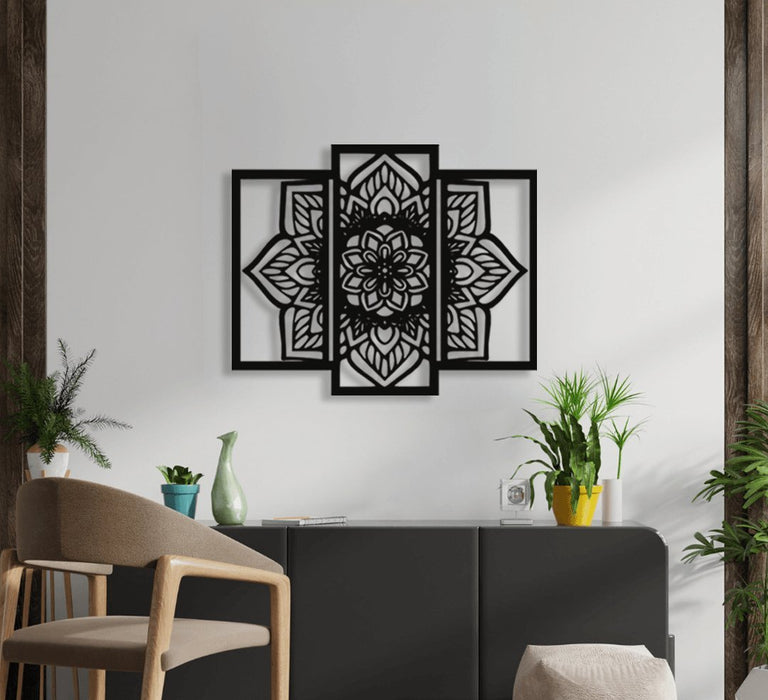 NR Dizayn | Flower Motif Decorative Metal Wall Art