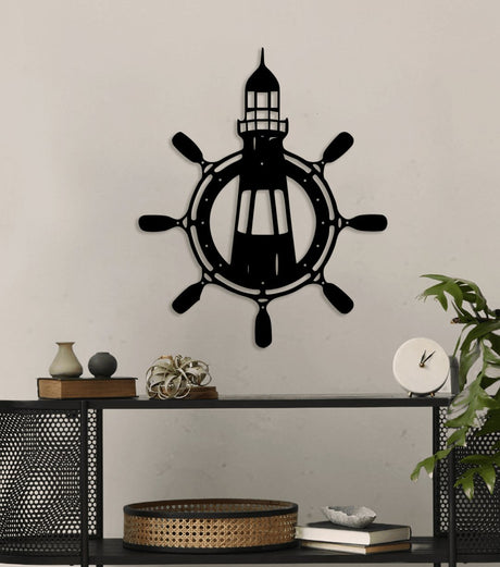 NR Dizayn | Helm and Lighthouse Detailed Metal Wall Art