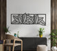 NR Dizayn | Leaf Detailed 3-Piece Metal Wall Art