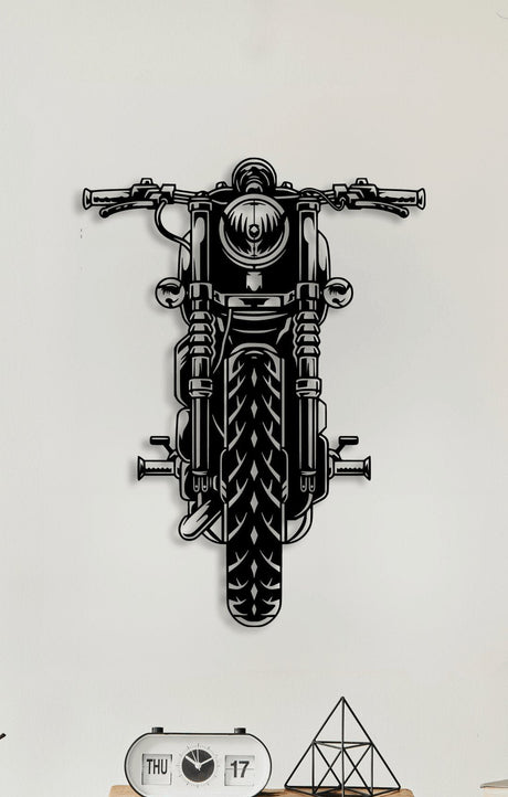 NR Dizayn | Motorcycle Front View Metal Wall Art