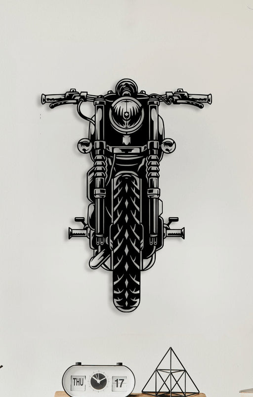 NR Dizayn | Motorcycle Front View Metal Wall Art