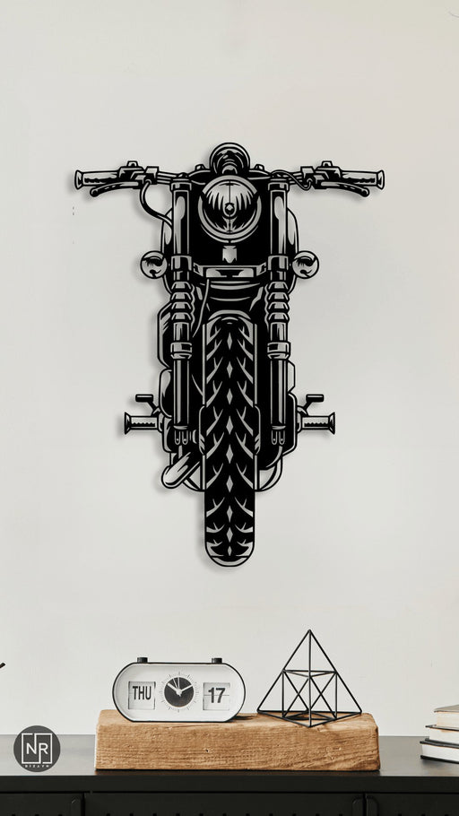 NR Dizayn | Motorcycle Front View Metal Wall Art