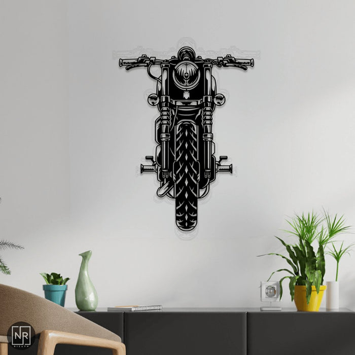 NR Dizayn | Motorcycle Front View Metal Wall Art