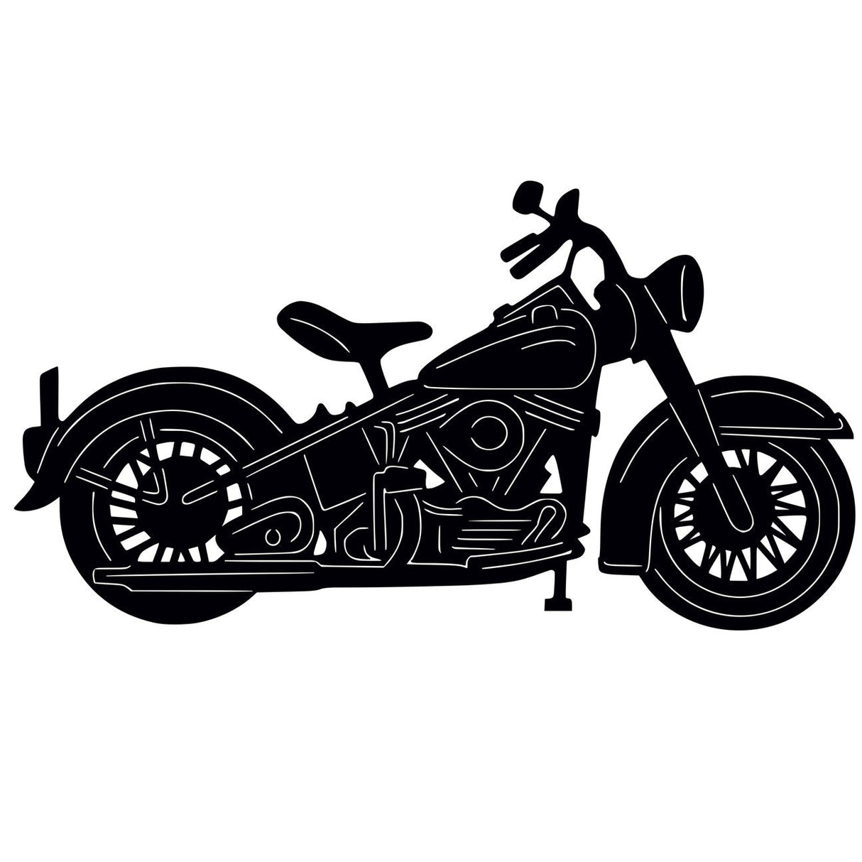 NR Dizayn | Motorcycle Side View Metal Wall Art