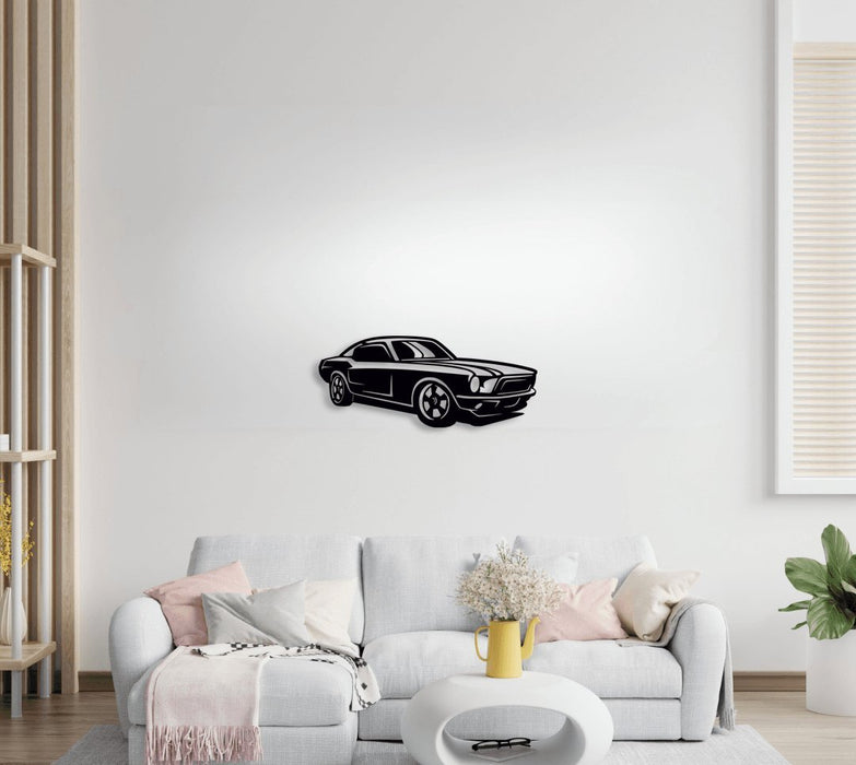 NR Dizayn | Mustang Car Side View Decorative Metal Wall Art