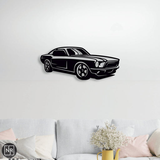 NR Dizayn | Mustang Car Side View Decorative Metal Wall Art NR Dizayn Wall Ornaments