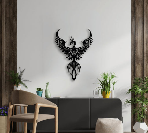 NR Dizayn | Phoenix Motif Metal Wall Art