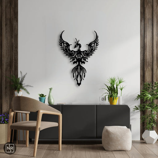 NR Dizayn | Phoenix Motif Metal Wall Art