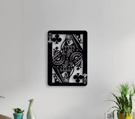 NR Dizayn | Queen of Clubs Metal Wall Art