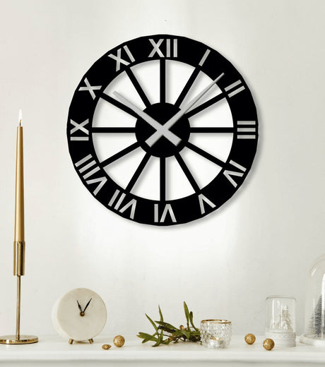 NR Dizayn | Roman Numeral Classic Metal Wall Clock