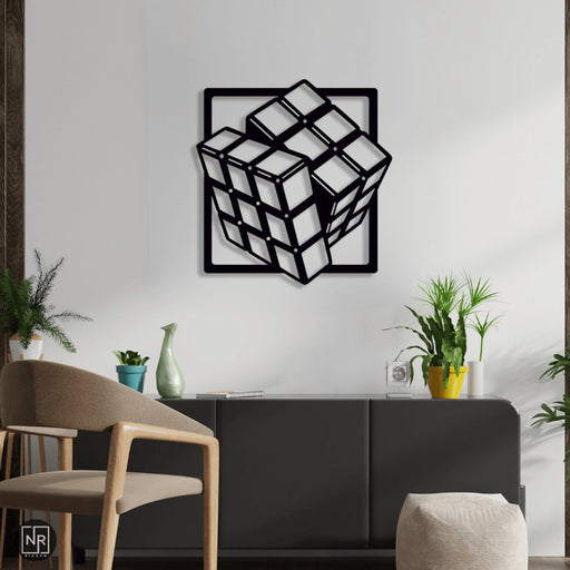 NR Dizayn | Rubix Cube Decorative Metal Wall Art NR Dizayn Wall Art