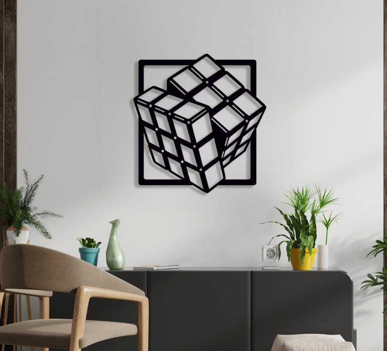 NR Dizayn | Rubix Cube Decorative Metal Wall Art