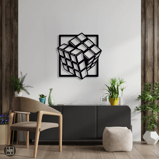 NR Dizayn | Rubix Cube Decorative Metal Wall Art NR Dizayn Wall Art