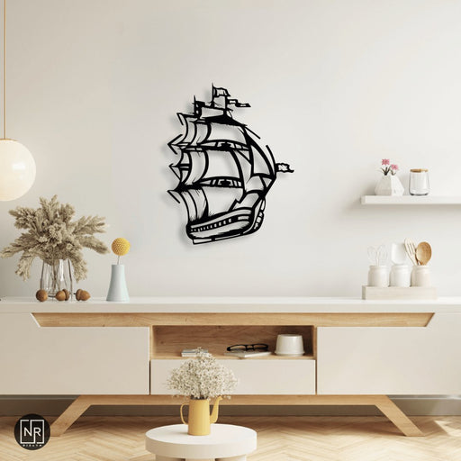NR Dizayn | Sailboat Ship Decorative Metal Wall Art