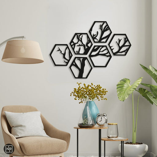 NR Dizayn | Tree 6 Piece Decorative Metal Wall Art