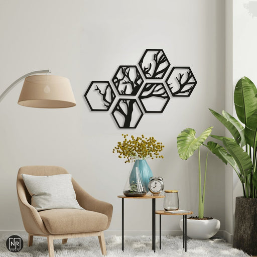 NR Dizayn | Tree 6 Piece Decorative Metal Wall Art