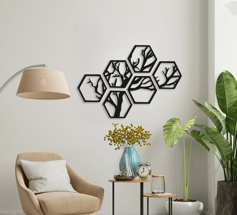 NR Dizayn | Tree 6 Piece Decorative Metal Wall Art