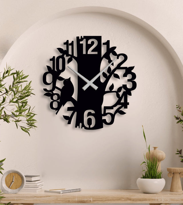 NR Dizayn | Tree Detailed Metal Wall Clock