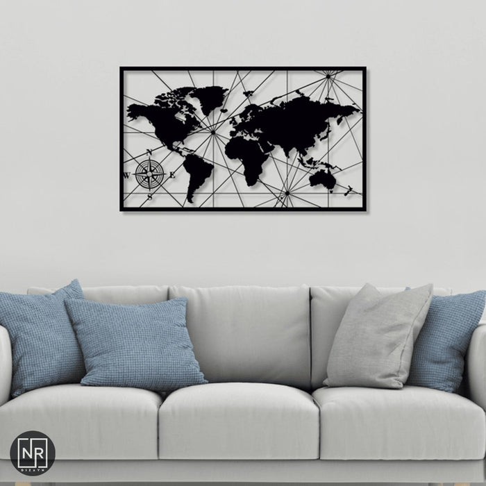 NR Dizayn | World Map Decorative Metal Wall Art NR Dizayn Wall Art