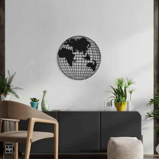 NR Dizayn | World Map Globe Decorative Metal Wall Art NR Dizayn Wall Art