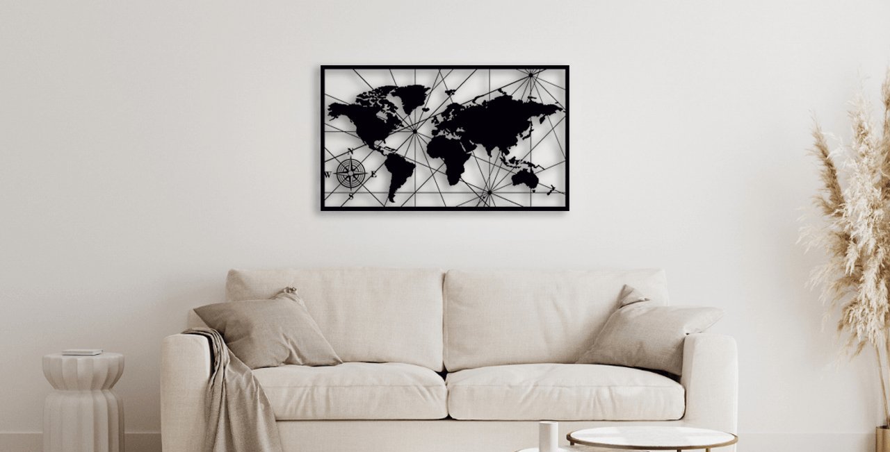 NR ディザイン | 世界地図の金属壁アート - TryAladdin
