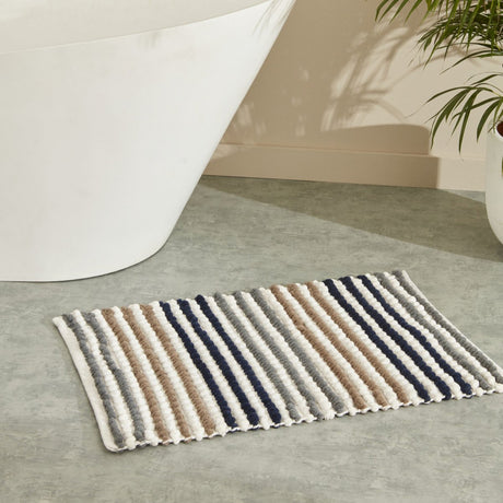 Sarah Anderson Stacey Luxurious Bathroom Mat (Navy Blue)