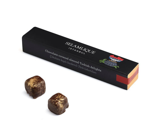 Selamlique Pomegranate Turkish Delight - Chocolate Covered Pomegranate Delight Sprinkled with Gold Dust