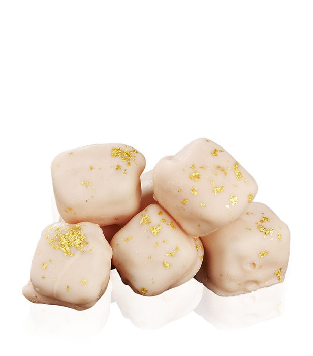 Selamlique Rose Turkish Delight - Chocolate Covered Almond Rose Delight Sprinkled with Gold Dust