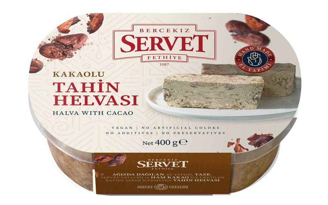 Servet | Plain Fresh Tahini Halva with Cocoa - Sugar Free