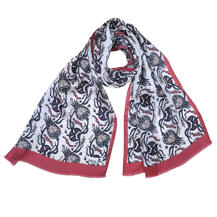 Sirali Lale Breathable Silk Scarf in Blood Red Color