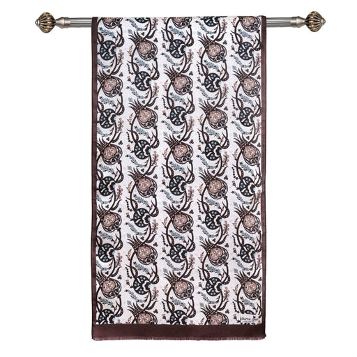 Sirali Lale Breathable Silk Scarf in Chocolate Brown Color