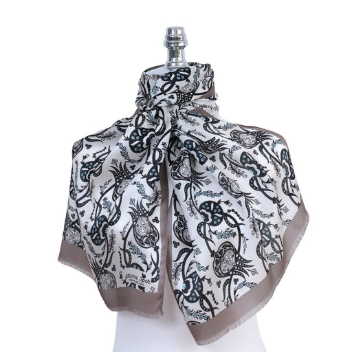 Sirali Lale Breathable Silk Scarf in Rosy Brown Color Bursa İpek Scarves