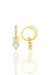 Sogutlu | Silver And Gold Gilded Heart Cut Zircon Stone Hoop Earrings