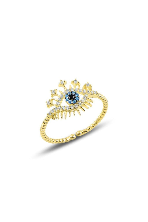 Sogutlu | Silver and Gold Gilded Zircon Stone Lareyn Ring With Bottom Setting