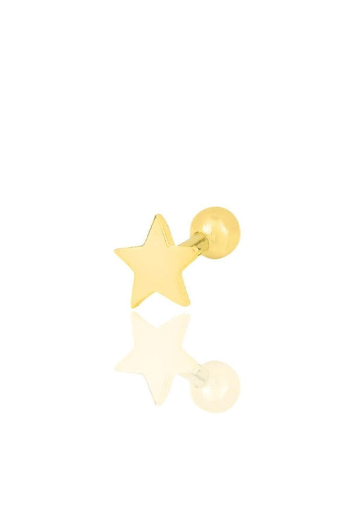 Sogutlu | Silver Gold Gilded Star Model Tragus Helix Piercing Earrings Sogutlu Earrings