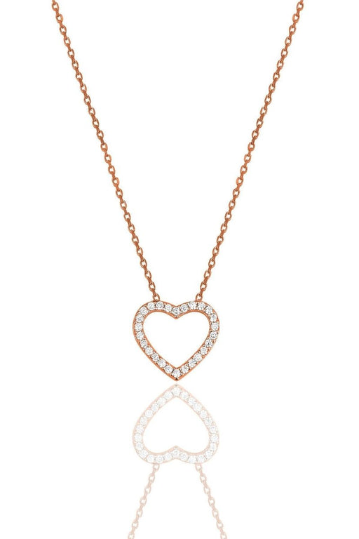 Sogutlu | Silver Gold Gilded Zirconia Heart Necklace