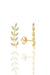 Sogutlu | Silver Gold Gilded Zirconia Leaf Earrings