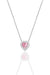 Sogutlu | Silver Rhodium Diamond Heart Necklace With Pink Zirconia Stones