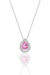 Sogutlu | Silver Rhodium Plated Drop Model Necklace With Pink Stones Sogutlu Necklaces