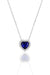 Sogutlu | Silver Rhodium Plated Sapphire Diamond Heart Necklace and Earrings Set