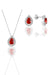 Sogutlu | Silver White Gold Rhodium Sapphire Stone Drop Model Double Set