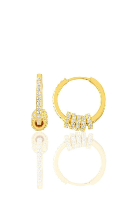 Sogutlu | Silver Zircon Stone Hoop Earrings