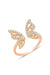 Sogutlu | Sterling Silver Rhodium Zirconia Top Adjustable Butterfly Ring Sogutlu Rings