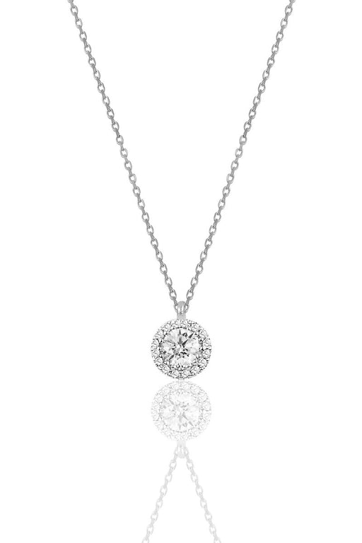 Sogutlu | Women's Silver Diamond Mounted Single Stone Necklace