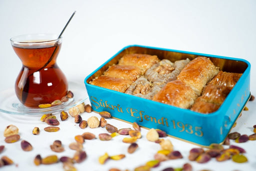 Sukru Efendi 1935 | Assorted Turkish Baklava with Walnut in Gift Metal Box Sukru Efendi 1935 Middle Eastern, Turkish Baklava, Antep Baklava