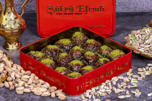 Sukru Efendi 1935 | Special Turkish Chocolate Baklava with Pistachio in Gift Metal Box Sukru Efendi 1935 Turkish Baklava