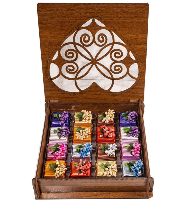 Tatbak | Chocolates in Carved Wooden Box Tatbak Chocolate