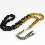 Tesbihevim | Amber Tasbih with Silver Kazaz Tassel