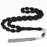 Tesbihevim | Amber Tasbih with Silver Kazaz Tassel